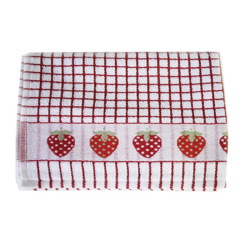 Poli-Dri Cotton Tea Towel - Strawberries 2 Pack