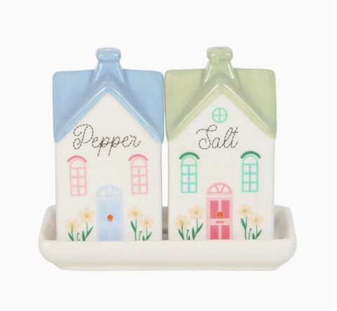 Pastel House Salt and Pepper Shakers