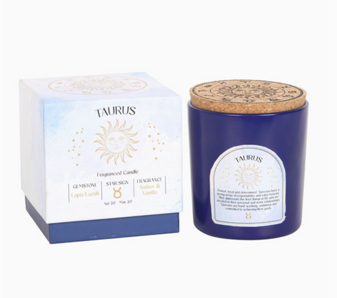 Taurus Zodiac Crystal Candle