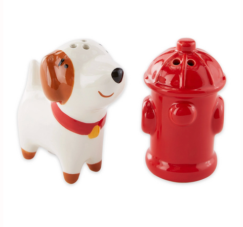 Dog And Fire Hydrant Salt & Pepper Shaker
