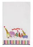 Animal Parade Embellished Dishtowel