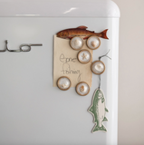 Magnets on Metal Card with Shells (Set of 6)