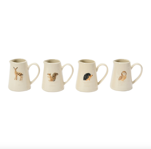 Hand-Painted Creamer with Forest Animal (4 Styles)