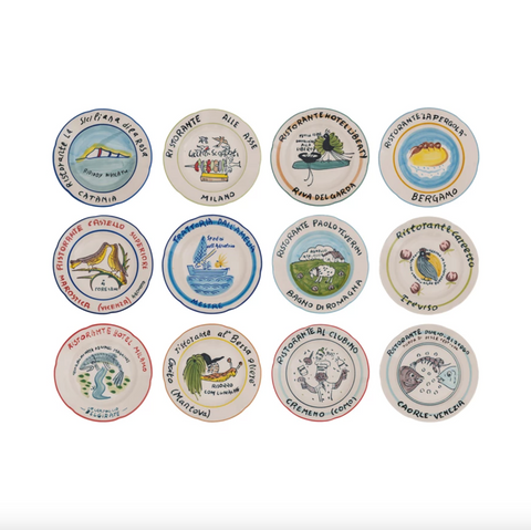 Hand-Painted Hotel Restaurant Plate (12 Styles)