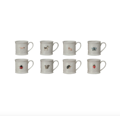 Embossed Mug w/ Fruit/Animal (8 Styles)