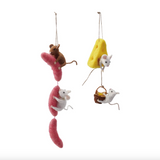Mice on Sausage/Cheese Ornament