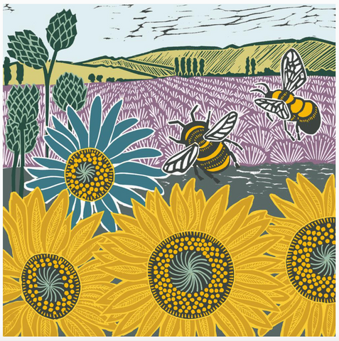 Bev-Lavender & Sunflowers