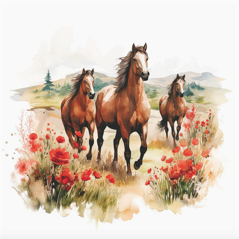 Bev- Trotting Horses By Ambiente
