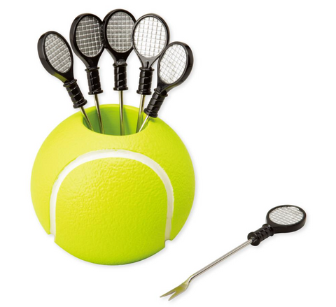 Tennis Cocktail Pick with Holder