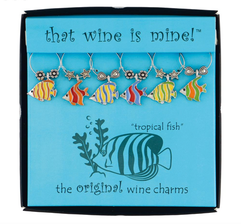 Tropical Fish Wine Charms