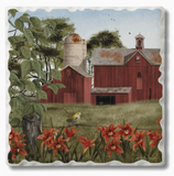 Single Absorbent Stone Tumbled Tile Coaster (Multiple Styles)