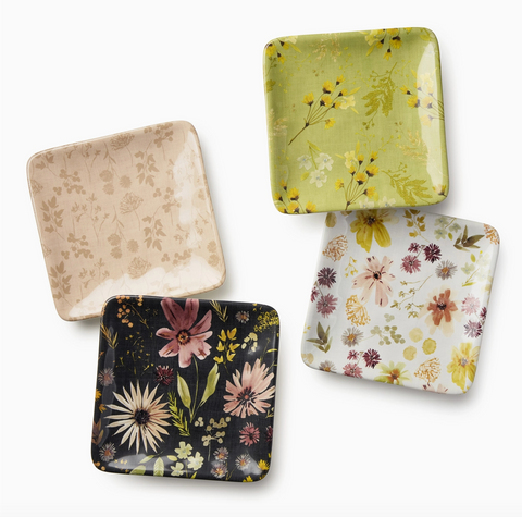Wildflowers Canape Plates 6" 4 Asst