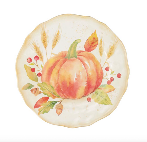 Harvest Pumpkin 8 3/4" Melamine Plate