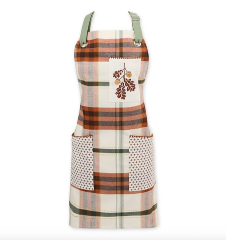 Autumn Picnic Plaid Embellished Apron