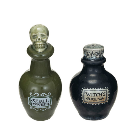 Stoneware Potion Bottle Salt & Pepper Shakers
