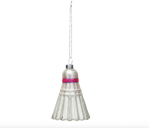 Glass Badminton Ornament
