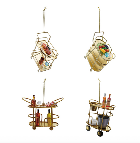 Metal Bar Cart Ornament (4 Variants)