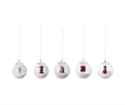 Glass Snow Globe Ornament (5 Variants)