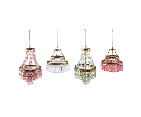 Metal & Plastic Chandelier Ornament, 4 Styles
