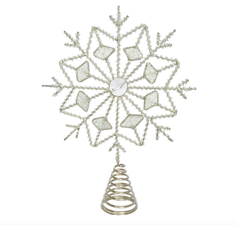 Metal & Glass Beaded Snowflake Tree Topper