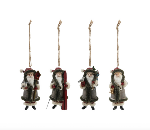 Resin Santa Ornament (4 Styles)