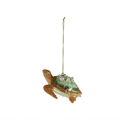 Hand-Painted Glass Sea Turtle Ornament