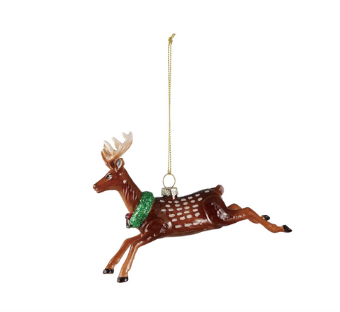 Glass Deer Ornament