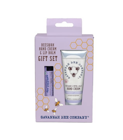 Beeswax Hand Cream and Lip Balm Gift Set - Rosemary Lavender