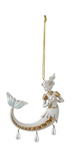 Resin Mermaid Ornament with Faux Pearls, 3 Styles