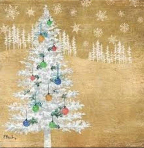 "Woodland Tree" Gold Cocktail Napkin