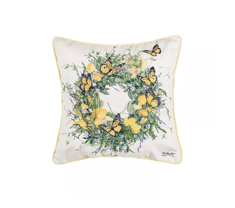 Butterfly Wreath Pillow