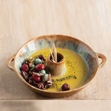 Stoneware Dish w/ Toothpick Holder