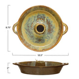 Stoneware Dish w/ Toothpick Holder