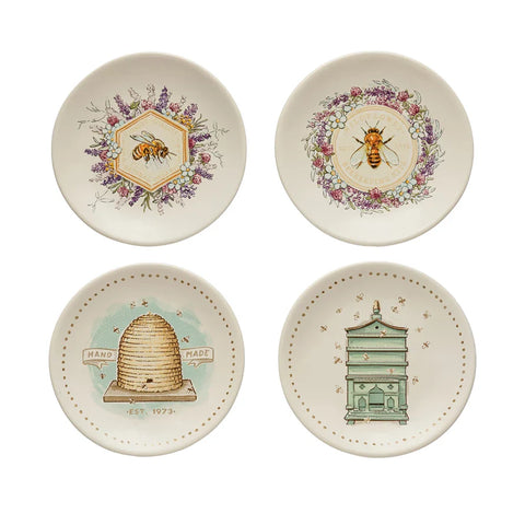 Stoneware Plate with Bee/Hive
