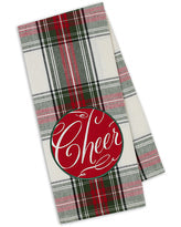 Cheer Script Embellished Dishtowel