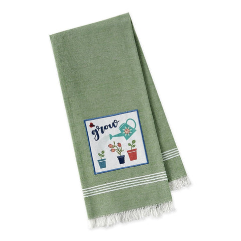 Grow Embellished Dishtowel